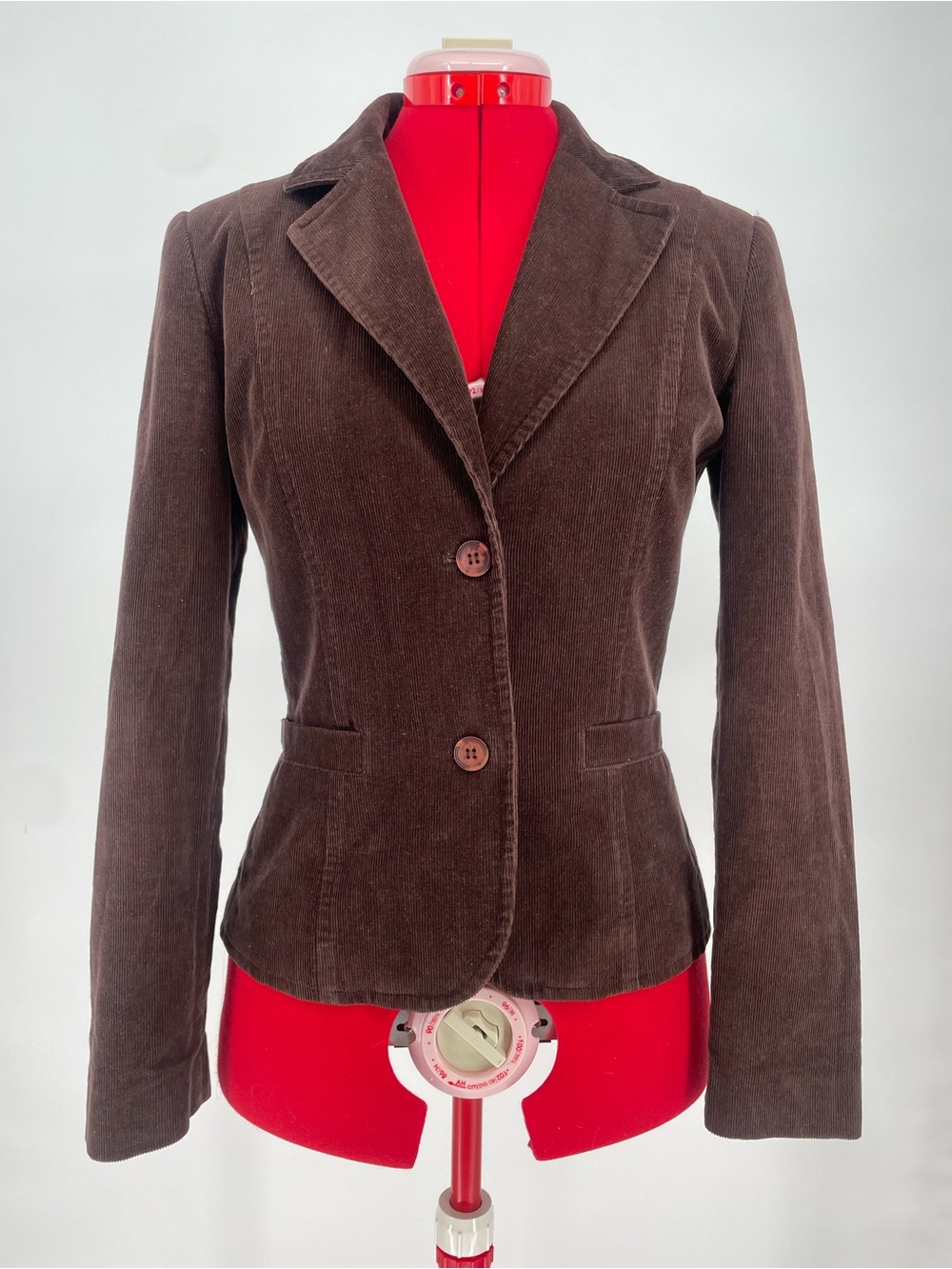 VTG Cote Femme Brown Cotton Corduroy Blazer Jacket Fully Lined